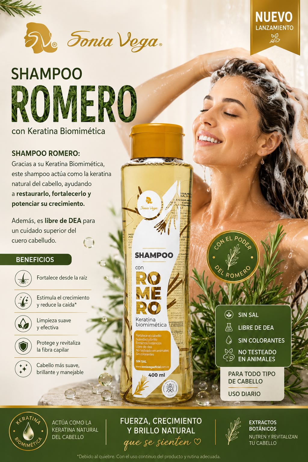 Shampoo Romero Con Keratina Biomimetica