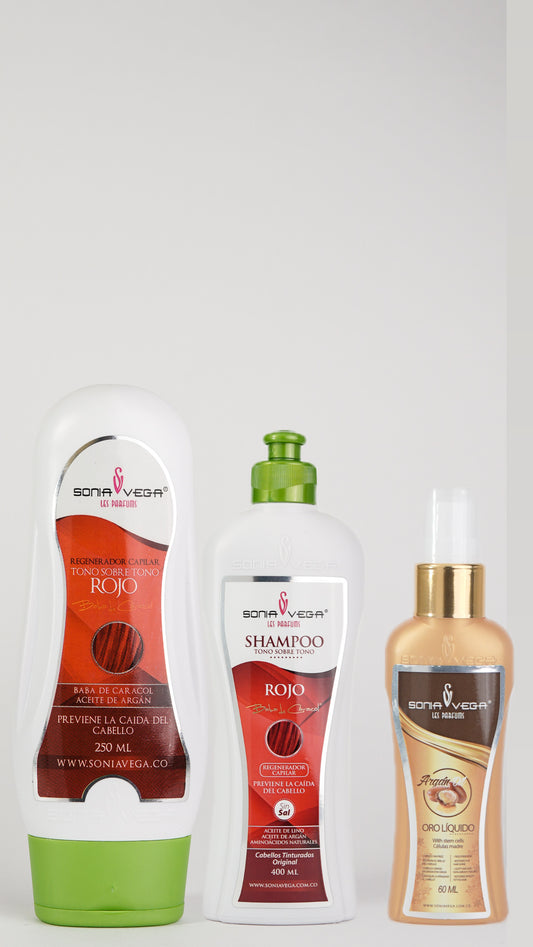 Matizante Rojo + Shampoo Rojo obsequiamos un aceite de Argan