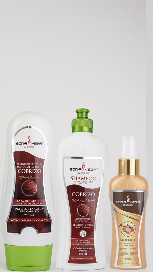 Matizante Cobrizo + Shampoo Cobrizo obsequiamos un aceite de Argan